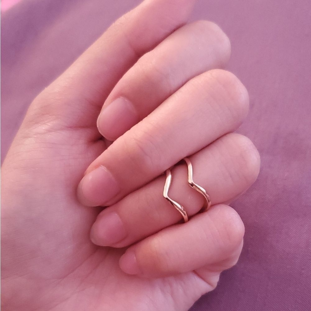 Chevron Midi Ring Set